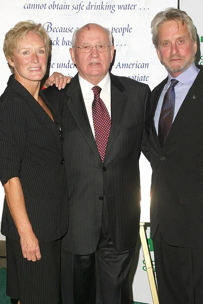 Glenn Close, Mikhail Gorbachev e Michael Douglas — Fotografia de Stock