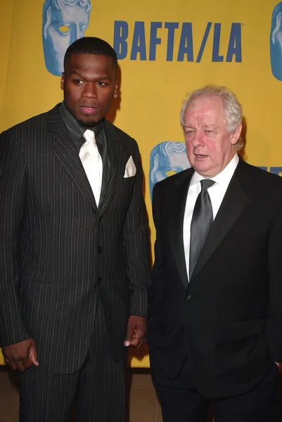 50 Cent y Jim Sheridan En los 13 Premios Anuales BAFTA LA Britannia, Beverly Hilton Hotel, Beverly Hills, CA 11-04-04 — Foto de Stock