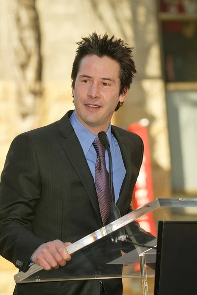 Keanu Reeves di Reeves induksi di Hollywood Walk of Fame, Hollywood, CA, 01-31-05 — Stok Foto