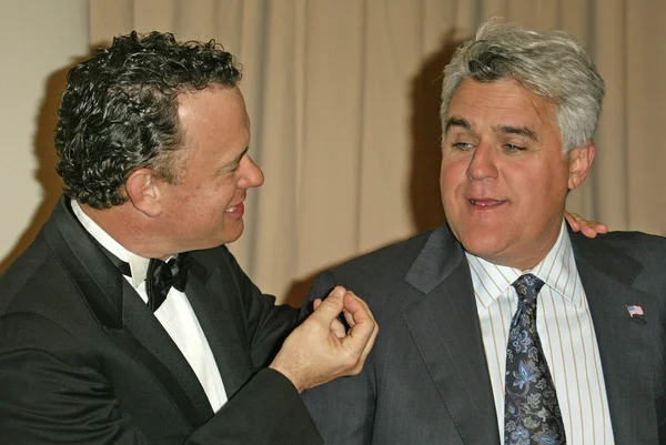 Tom Hanks e Jay Leno — Fotografia de Stock