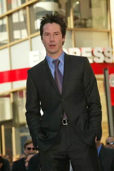 Keanu reeves, tijdens inductie van de voorzitters van de gemeenteraad in de hollywood walk van roem, hollywood, ca, 01-31-05 — Stockfoto