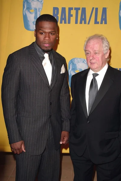 50 cent ve jim sheridan 13 yıllık bafta la britannia Ödülleri'nde, beverly hilton hotel, beverly hills, ca 11-04-04 — Stok fotoğraf