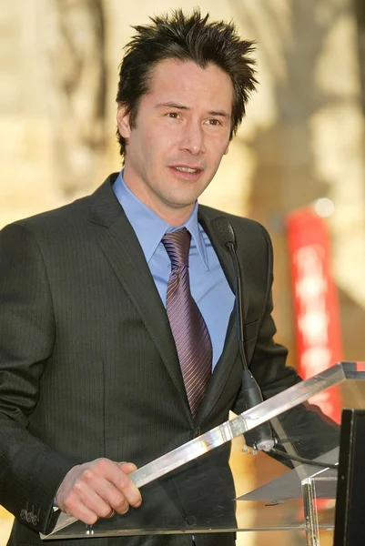 Keanu Reeves a Reeves induzione nella Hollywood Walk of Fame, Hollywood, CA, 01-31-05 — Foto Stock