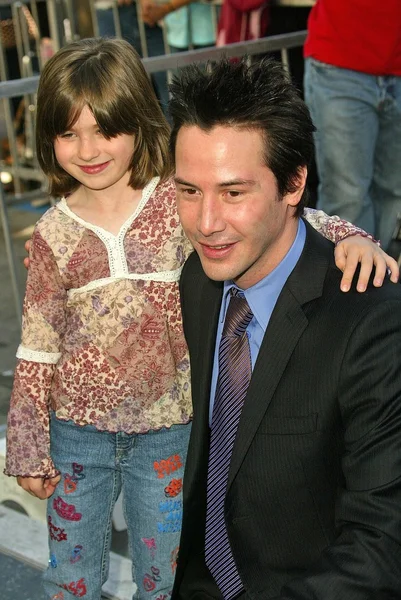 Keanu Reeves and Patric Taylor at Reeves induction in the Hollywood Walk of Fame, Hollywood, CA, 01-31-05 — Stock Photo, Image