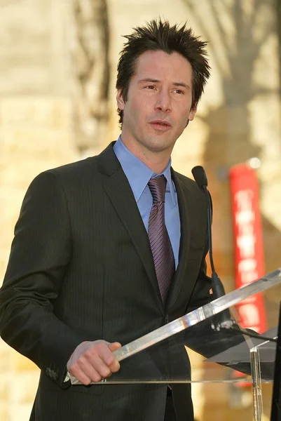 Keanu Reeves a Reeves induzione nella Hollywood Walk of Fame, Hollywood, CA, 01-31-05 — Foto Stock