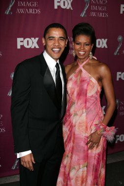 Barack Obama and wife Michelle Obama clipart