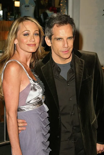 Ben stiller en vrouw christine taylor — Stockfoto