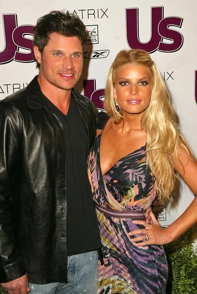 Nick Lachey and Jessica Simpson — Stock Photo, Image