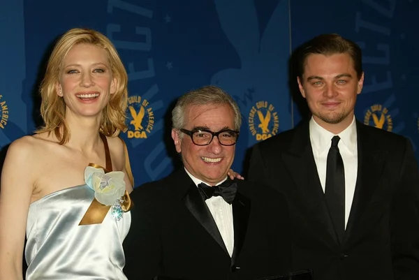 Cate Blanchett, Martin Scorsese e Leonardo Dicaprio — Fotografia de Stock