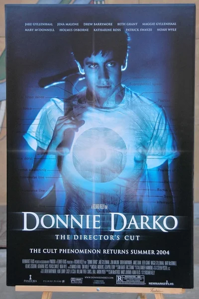 The movie poster at the Los Angeles Premiere of Donnie Darko — Stock Photo, Image