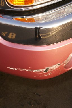 Damage to the front of Paris and Nicole's truck clipart