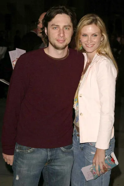 Zach Braff and Bonnie Somerville — Stock Photo, Image