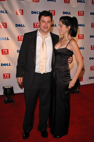 Jimmy kimmel i sarah silverman — Zdjęcie stockowe