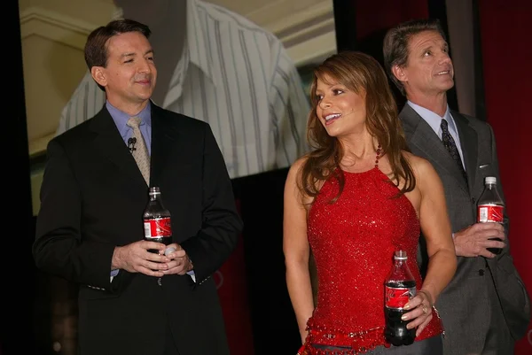 Javier Benito, Paula Abdul e Don Knauss — Fotografia de Stock