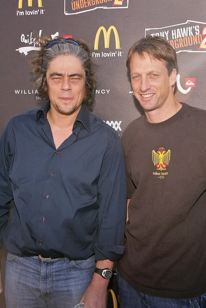 Benicio Del Toro e Tony Hawk — Fotografia de Stock