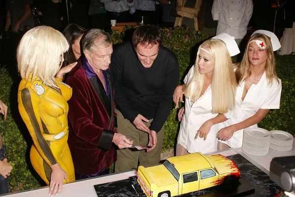Hugh Hefner y Quentin Tarantino —  Fotos de Stock