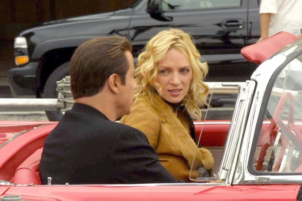 John travolta a uma thurman — Stock fotografie