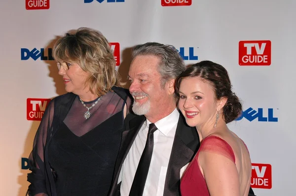 Amber Tamblyn con mamá y papá — Foto de Stock