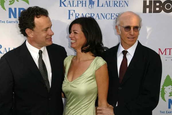 Tom Hanks, Larry David e la moglie Laurie — Foto Stock