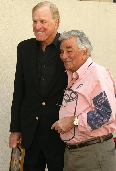 Wayne rogers och peter falk — Stockfoto