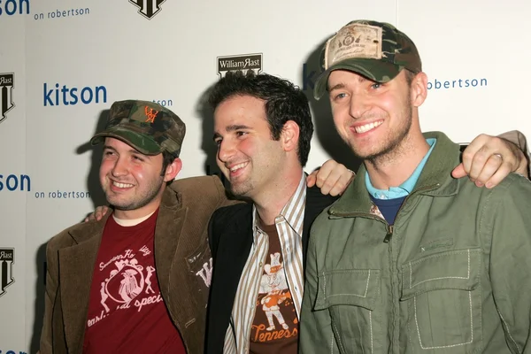 Trace Ayala with Danny Guez and Justin Timberlake — Stock Photo, Image