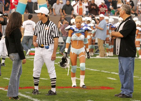 Amy Fisher with Katie Lohmann and Joey Buttafuoco at the Bodog.com Lingerie Bowl 2006. L.A. Memorial Coliseum, Los Angeles, CA. 02-05-06 — Stock Photo, Image