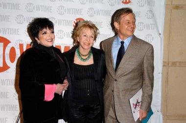 Liza Minnelli with Michael York and his wife Patricia at the west coast premiere of Showtimes Liza With A Z. MGM Screening Room, Century City, CA. 03-21-06 clipart
