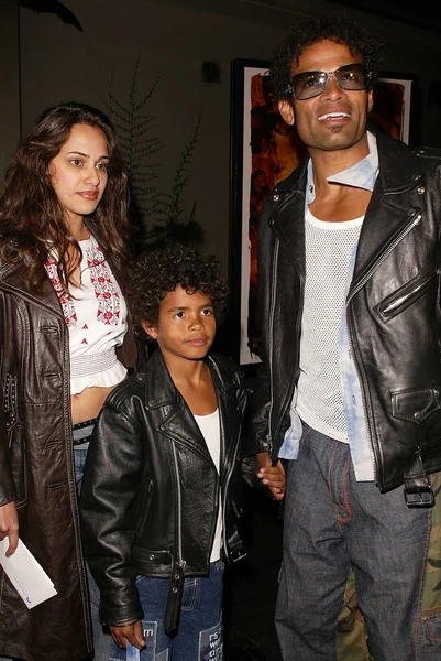 Mario Van Peebles og familien – stockfoto