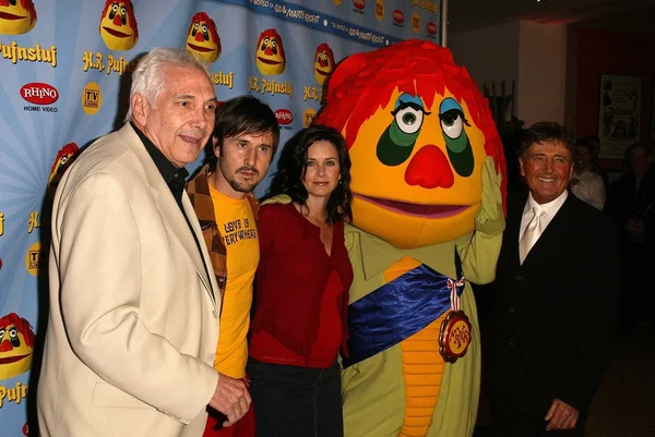 Marty Krofft, David Arquette, Courteney Cox and Sid Krofft — Stock Photo, Image