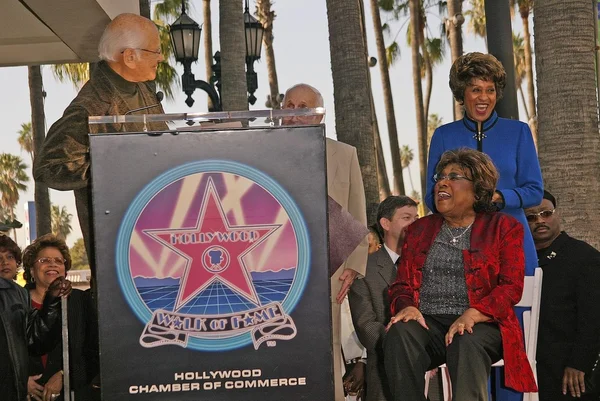 Norman lear, isabel sanford en marla gibbs — Stockfoto