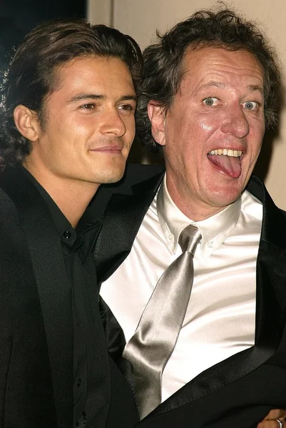 Orlando bloom a geoffrey rush — Stock fotografie