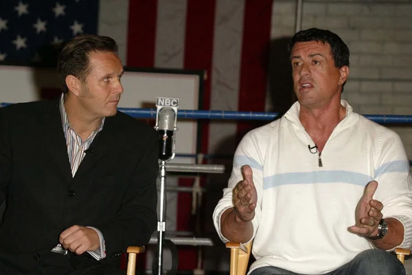 Mark burnett och sylvester stallone — Stockfoto