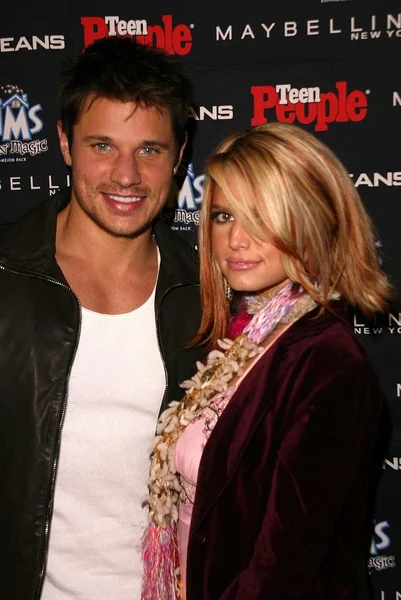 Nick Lachey and Jessica Simpson — Stock Photo, Image