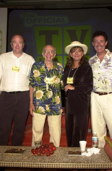 Lloyd Schwartz, Sherwood Schwartz, Dawn Wells og Barry Williams – stockfoto