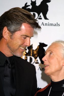 Pierce Brosnan and Jane Goodall clipart