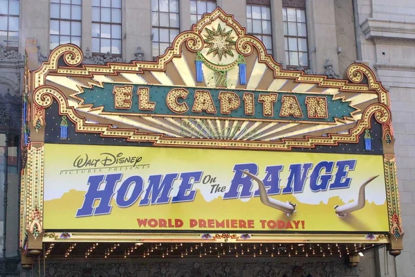 The El Capitan marquee — Stock Photo, Image