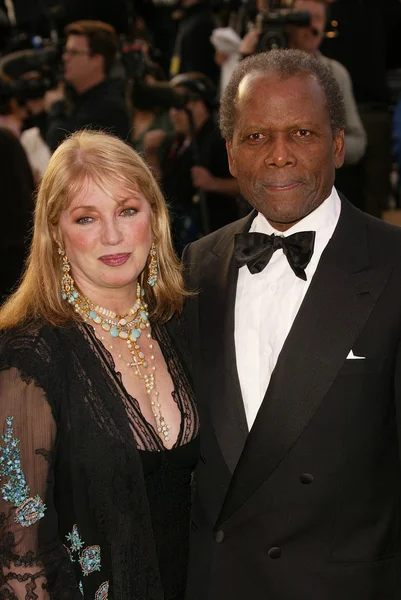 Sidney Poitier and wife Joanna — Stock Photo, Image