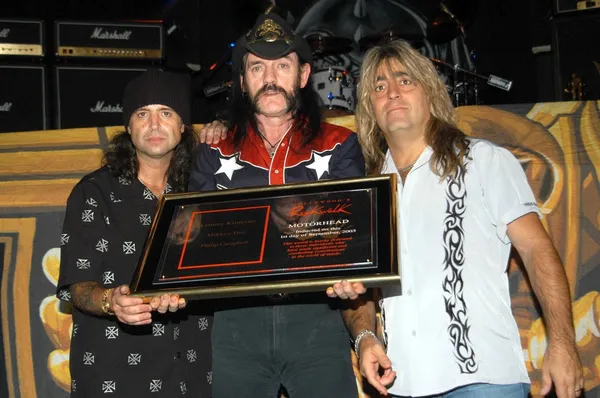 Motorhead's Philip Campbell, Lemmy Kilmister and Mikkey Dee — Stock Photo, Image