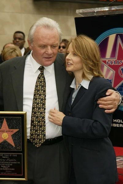 Anthony hopkins en jodie bevorderen — Stockfoto