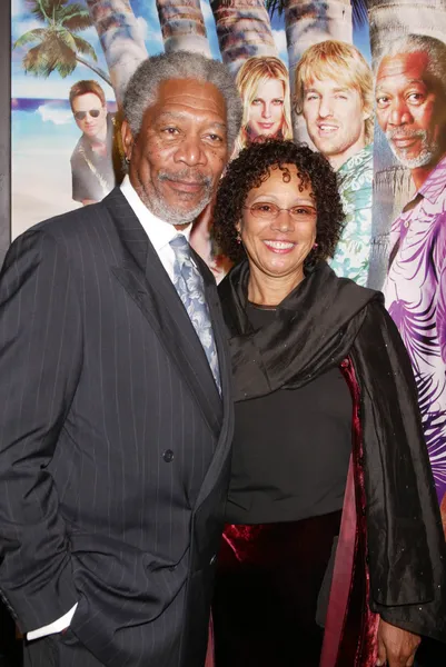 Morgan Freeman e moglie — Foto Stock