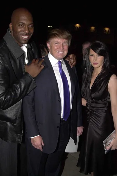 John salley, donald trump i melania knauss — Zdjęcie stockowe