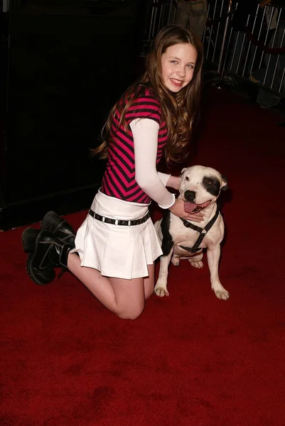 Daveigh Chase and the dog Dojo — Stock Photo, Image