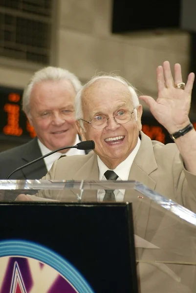 Anthony Hopkins and Johnny Grant — Stock Photo, Image