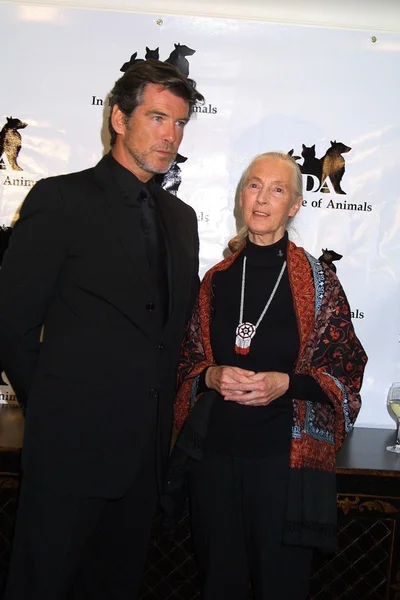 Pierce Brosnan and Jane Goodall — Stock Photo, Image