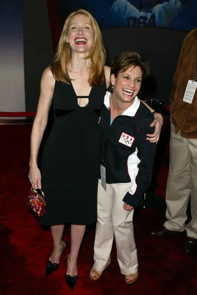 Patricia clarkson och mary lou retton — Stockfoto