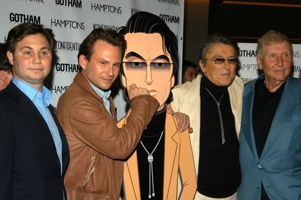 Jason Binn, Christian Slater, Robert Evans e Sumner Redstone — Foto Stock