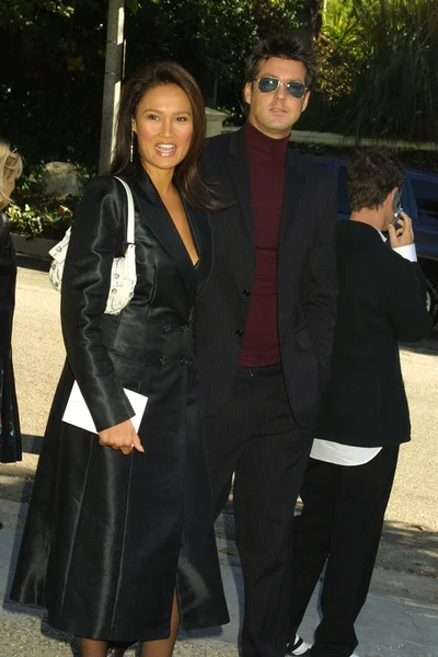 Tia carrere ve simon wakelin — Stok fotoğraf