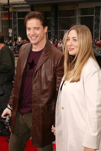 Brendan fraser a manželka afton — Stock fotografie