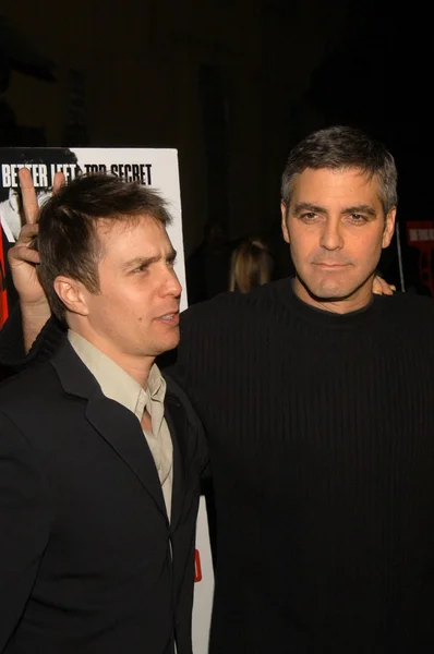 Sam rockwell και george clooney — Φωτογραφία Αρχείου