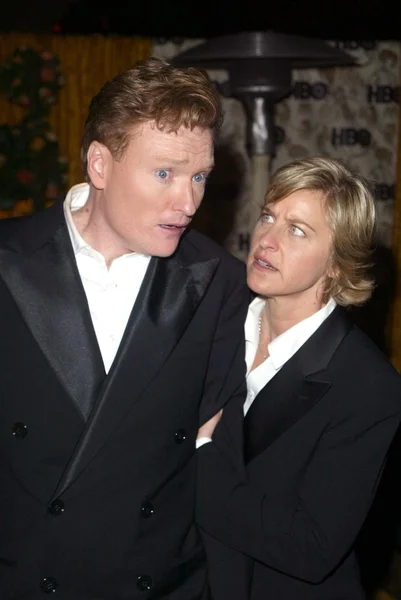 Conan O 'Brien e Ellen DeGeneres — Fotografia de Stock